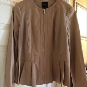 Pink Mauve Faux Leather Blazer